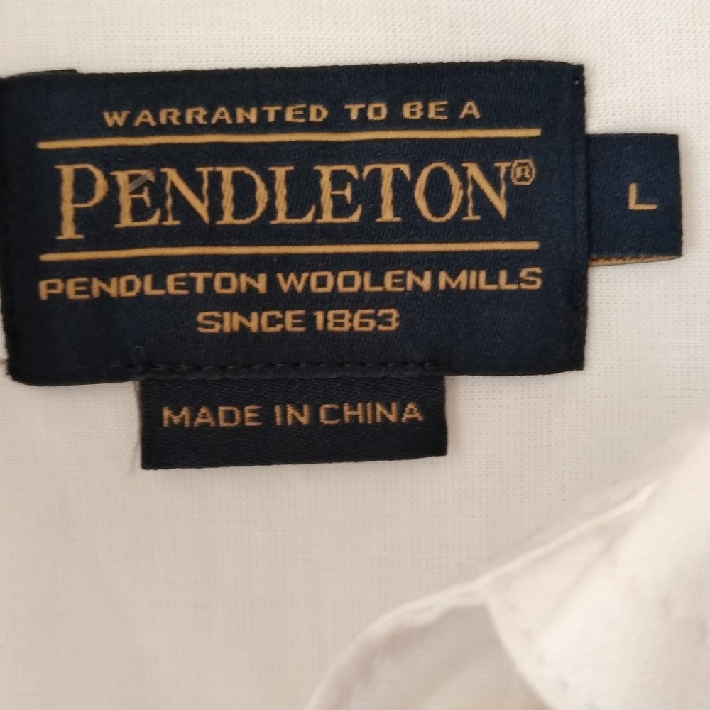 Pendleton Button Down Shirt Aqua Blue Stripe Euc - image 5